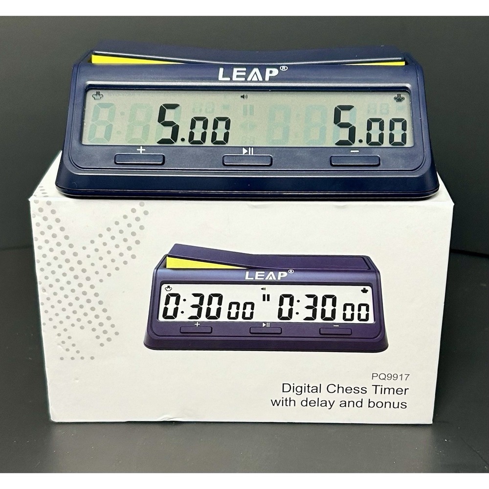 LEAP Chess Clock Digital Timer w/ Bonus & Delay Count PQ9917 Open Box New